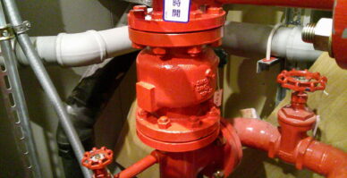 スプリンクラーポンプ逆止弁交換